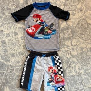 Mario Kart Kids Swim Set - Black and Blue 5/6